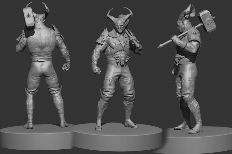Fan Art Shao Kahn and Goro from MK - Statue 3D model 3D printable