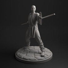 shaolin monje Arte budismo budista miniatura sacerdote guerrero China chino figura estatua figurilla escultura minis esculturas 3d print model - Mito3D