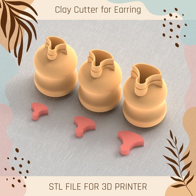 shape boho mini clay cutter tools earring 3d print model - Mito3D