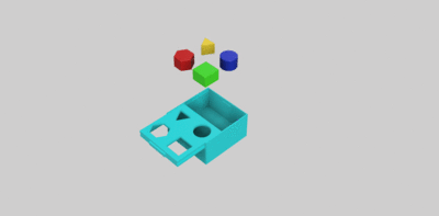 enigma brinquedo caixa bebê formas círculo triângulo hexágono quadrado cores criança 3d print model - Mito3D