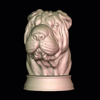 shar pei fallimento arte Shar Pei scultura francese diorama bulldog Inglese Toro cane scolpire americano prepotente esotico animale giocattoli giocattolo cani 3d print model - Mito3D