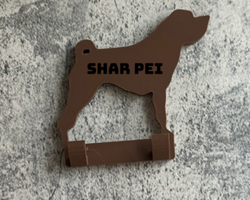 shar pei dog lead hook stl file wall mount lovers unique 3d print model - Mito3D