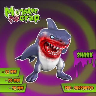 Tubarão miniatura monstro porcaria 3dprint 3dart 3d print model - Mito3D