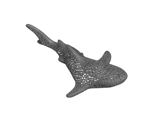tubarão 06 v style arte peixe estatueta brinquedo casa decoração miniatura voronoi 3d print model - Mito3D