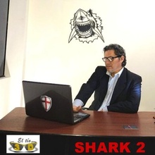shark 2d - big size tank trading with sharks office business sculpture decor art 3d print model - Mito3D