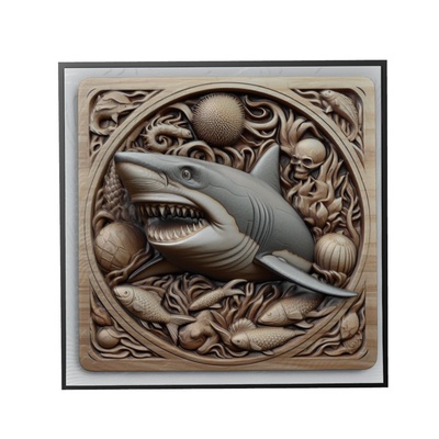 squalo animale sollievo arte animali yeggi mito3d fallimento google ciondoli medaglione animal relief wall art parete 3d print model - Mito3D