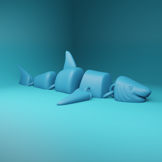 Köpekbalığı mafsallı esnek hayvan oyuncaklar 3d print model - Mito3D