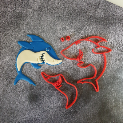 tiburón galleta cortador animal bambi pastel decoración cortadores fondant cerdo conejo adular alce 3d print model - Mito3D