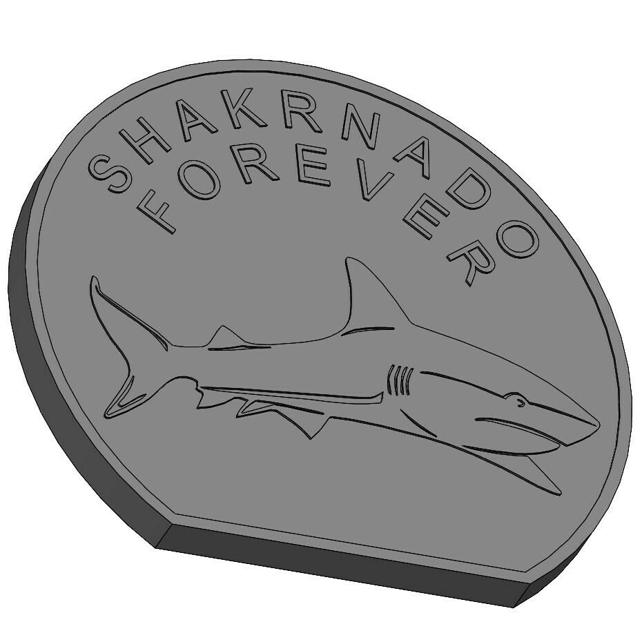 shark decoration coin medallion sea fish underwater river animal 3D print model - Mito3D