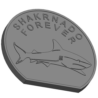 squalo decorazione moneta medaglione mare pesce sott'acqua fiume animale 3d print model - Mito3D