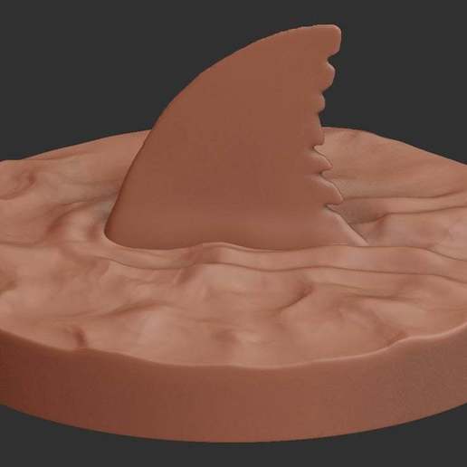 a pinna di squalo - jaws art le creature shark mare mascelle pesce fin 3D print model - Mito3D