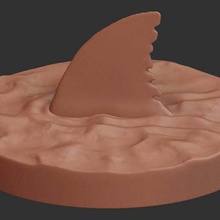 köpekbalığı yüzgeci - jaws sanat yaratıklar deniz balık fin 3d print model - Mito3D