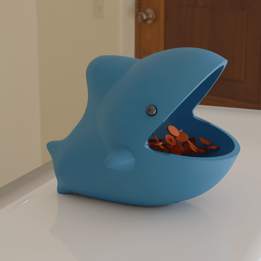 tiburón pez lindo soporte artilugio animales casa coche vehiculo diapositiva billetera 3D print model - Mito3D