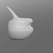 shark head art toy 3d print model - Mito3D