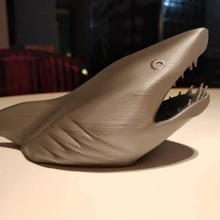 squalo testa art shark attacco denti spaventoso 3d print model - Mito3D