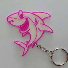 tubarão chaveiro vários 3dlittle 3d chaveiros anel chave do stencil duas cores 3d print model - Mito3D