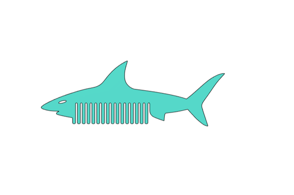 tiburón niño cabello peine niños animal 3d print model - Mito3D
