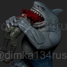 Tubarão rei arte suicídio pelotão dc histórias quadrinhos mutante peixe mandíbula água Deus aquaman fantasia criatura fera dimka134russ 3d print model - Mito3D