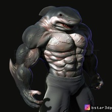 shark hombre de fan art tiburón-humanos diablo demonio el anime juego carácter la anatomía escultura humanos tiburón tiburón-hombre 3d print model - Mito3D