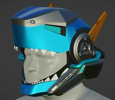 shark mecha helmet 3d print model - Mito3D