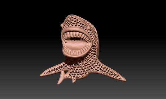shark necklace Fashion 3d print model - Mito3D