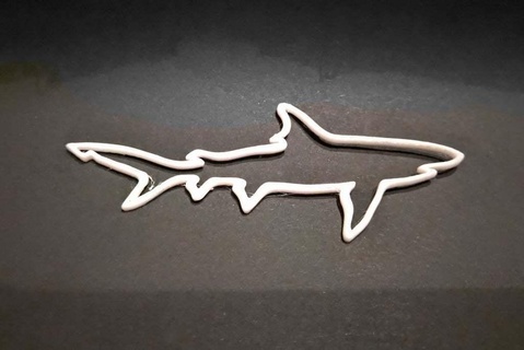 shark outline jewelry 3d print model - Mito3D