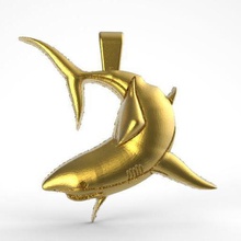 shark pendant jewelry sea marine keychain 3d print model - Mito3D
