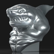 shark portrait art designs toy fish printing 3d sculpture animal 3d print model - Mito3D