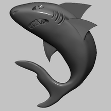 Köpekbalığı stl dosya geri çekilmek 3d 2d logo tasarım cnc yönlendirici yazıcı Yazdır iş Sanat 3d print model - Mito3D