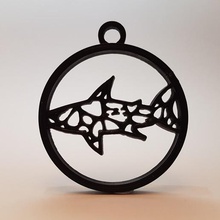 tubarão voronoi pingente jóias anel orelha de 3d print model - Mito3D