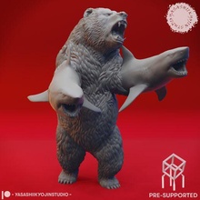 urso tubarão tampo mesa miniatura pre supported stl 3d print model - Mito3D