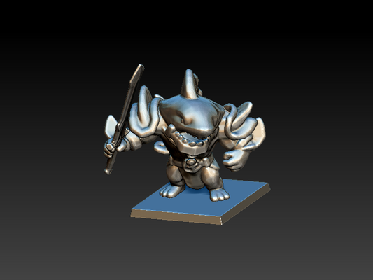 homem tubarão jogos guerra martelo fantasia homens peixes aquático dnd fera guerreiro tampo mesa miniatura monstro 3d print model - Mito3D