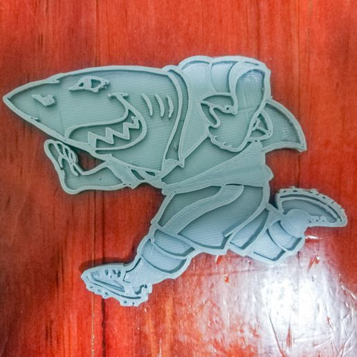 sharks rugby logo cookie cutter south africa fondant cakes baking sport cookies 3D print model - Mito3D