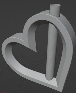sharp heart flor soporte tubo florero corazón decoración amor planta maceta 3d print model - Mito3D