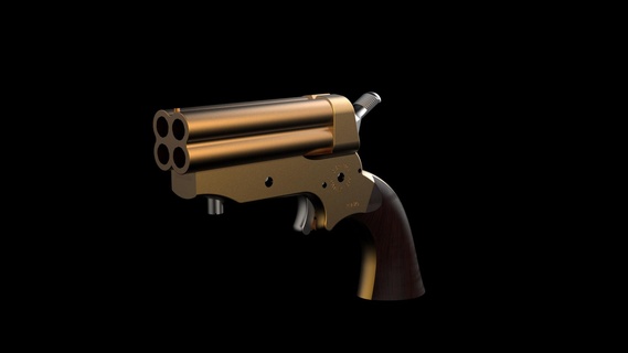 diesis pepperbox shortgun pistola giocattolo 3d print model - Mito3D