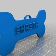 shasta perro etiqueta personalizado mascotas 3d print model - Mito3D