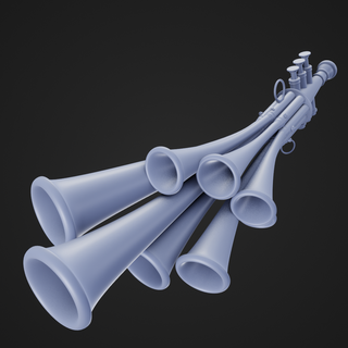 châle trompette percussion coup air conique cylindre musique musical orchestre sirène saxophone 3d print model - Mito3D