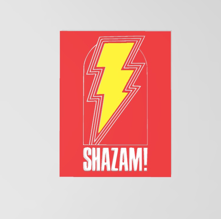 shazam logo dc universo supereroe nero Adamo 3D print model - Mito3D