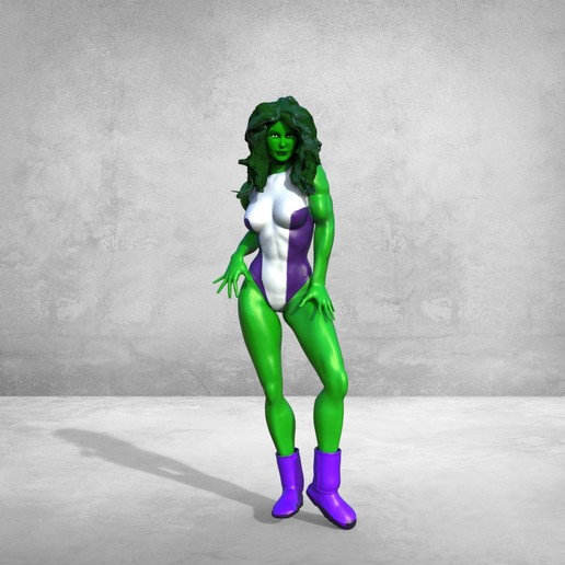 she-hulk art hulk avenger i cartoni animati giocattoli supereroe figura 3D print model - Mito3D