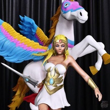 she-ra princess power swift wind 3d printing art shera princessofpower grayskull etheria mastersoftheuniverse swiftwind unicorn alicorn horse 3dprint resin collectible statue 3d print model - Mito3D