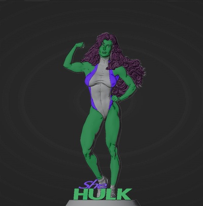 hulk shehulk zahlen skulpturen 3d print model - Mito3D