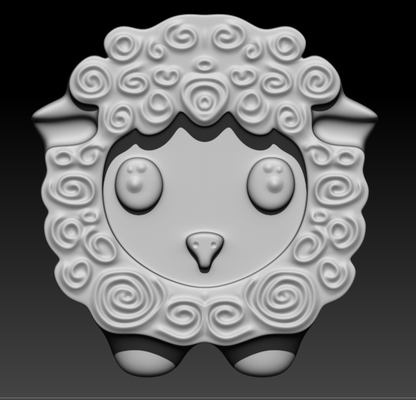 sheep animal toy coin happy highpoly art game 3d print model - Mito3D