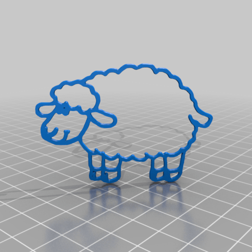 sheep art 2d 3D print model - Mito3D