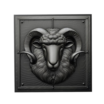 mouton animal soulagement art animaux yeggi mito3d buste google pendentifs médaillon relief wall mur 3d print model - Mito3D