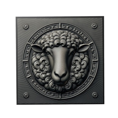 mouton animal soulagement art animaux yeggi mito3d buste google pendentifs médaillon relief wall mur 3d print model - Mito3D