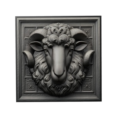 mouton animal soulagement art animaux yeggi mito3d buste google pendentifs médaillon relief wall mur 3d print model - Mito3D