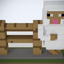 sheep fence game minecraft 3d print model - Mito3D