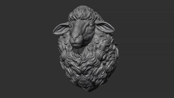 sheep head aries zodiac moufflon art sculpture statue animal nature figure fur printable cnc jewelry pendants mammal 3d print model - Mito3D