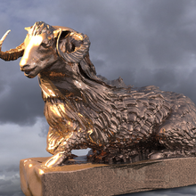 sheep statue head 3d print model - Mito3D
