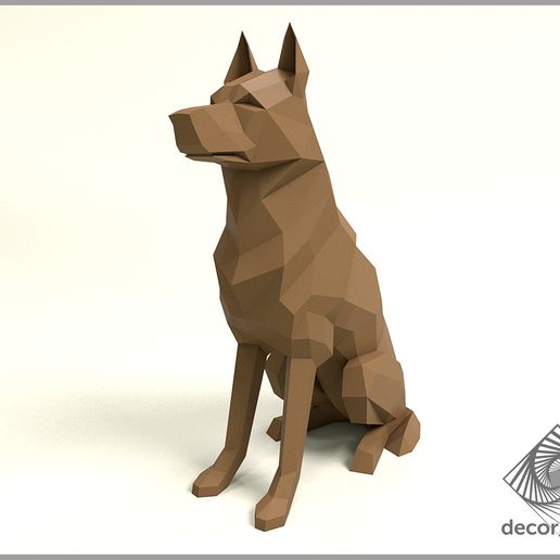 Schäferhund Kunst lowpolysheepdogmodel sheepdogforpapercraft 3dmodelforpapekura 3D print model - Mito3D